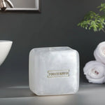 ensemble salle bain blanc or marbre moderne brosse dents savon pompe plateau rangement