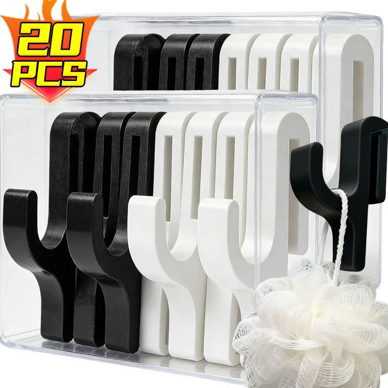 crochet douche adhésif noir blanc moderne salle bain organisateur suspendu serviettes essuie glace 10pcs