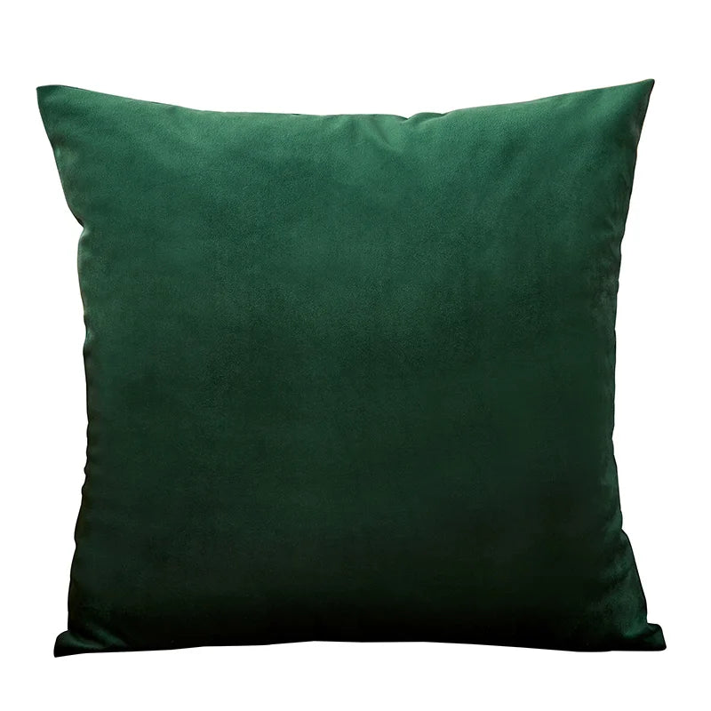 housse coussin carrée velours uni canapé salon décoration maison 45x45cm