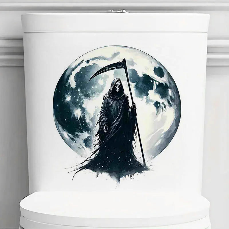 autocollant mural gothique grim reaper nuit étoiles noir illustration