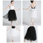 jupe tutu blanc noir classique danse polyester tulle élastique mi mollet juniorSizeMode