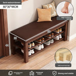 tabouret rangement chaussures bois naturel moderne minimaliste coussin rembourré étagère entrée multifonction adultes seniors