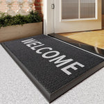tapis d'entrée moderne noir maille fine antidérapant extérieur 45x75cm 60x90cm