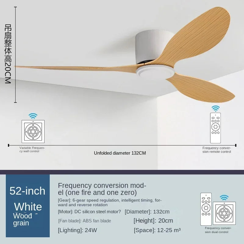 ventilateur led moderne blanc noir bois télécommande lumineuse salon cuisine chambre