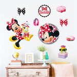 autocollant mural mickey minnie mouse dessin animé décoration chambre enfant sticker mur décoratif pvc