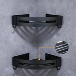 étagère angle moderne noire blanche or adhésive réutilisable salle bain douche trois niveaux fixations