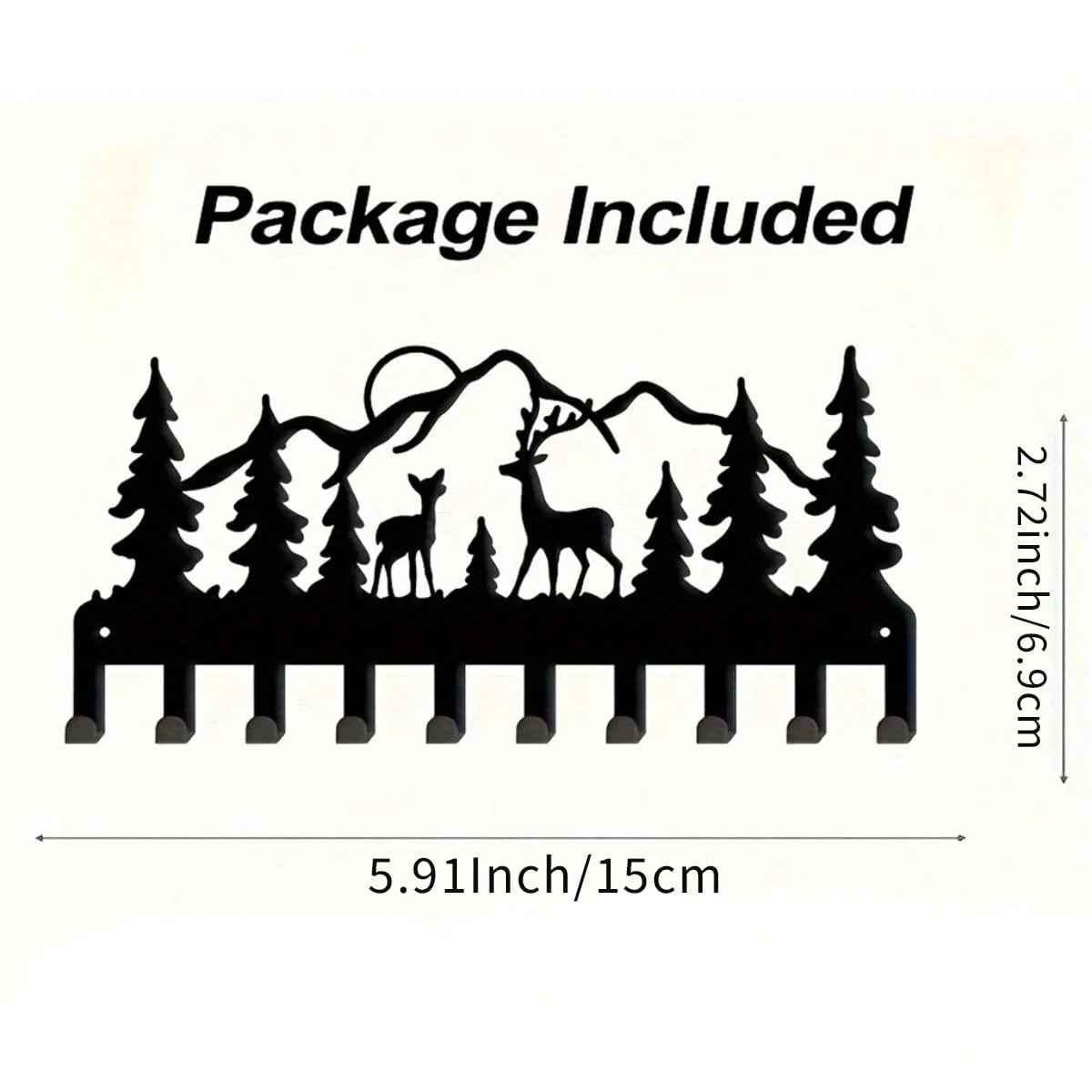 porte clés mural animaux silhouettes moderne vis fixés noir décors rubansiaux clés