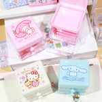 boîtes bijoux dessins animés hello kitty my melody cinnamoroll kawaii poignées blanches rose blanc