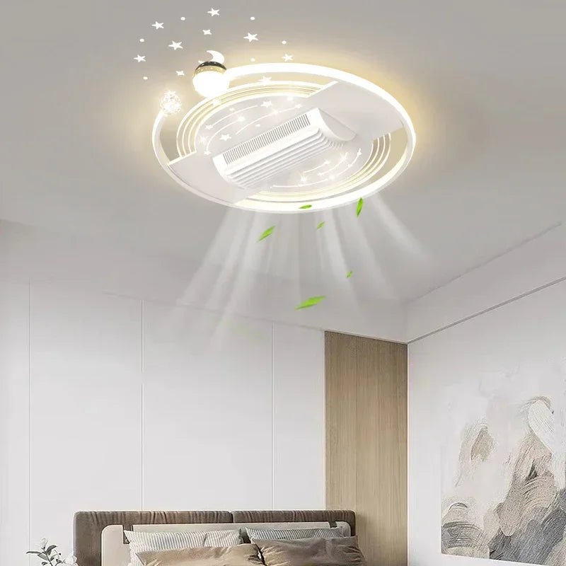 plafonnier led moderne blanc ventilateur télécommande lumière circulaire contemporain