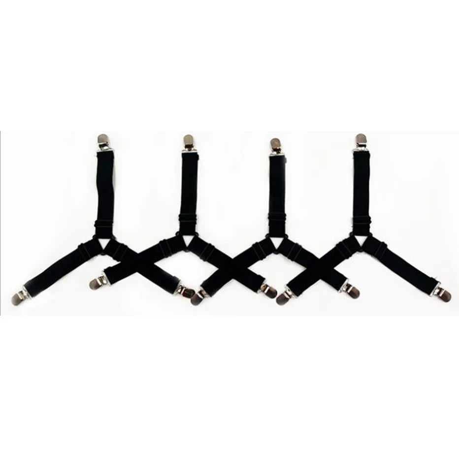 attache élastique lit clips métalliques tissu uni polyester coton moderne bleu noir blanc qualité