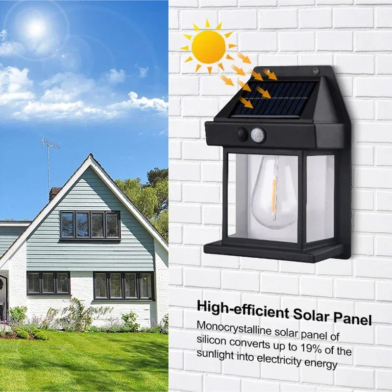 lampe solaire murale moderne induction noir panneau solaire led infrared sensor étanche ip65