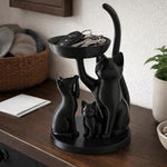 plateau rangement bijoux forme chat blanc noir lisse moderne imprimé 3D decoratif animaux