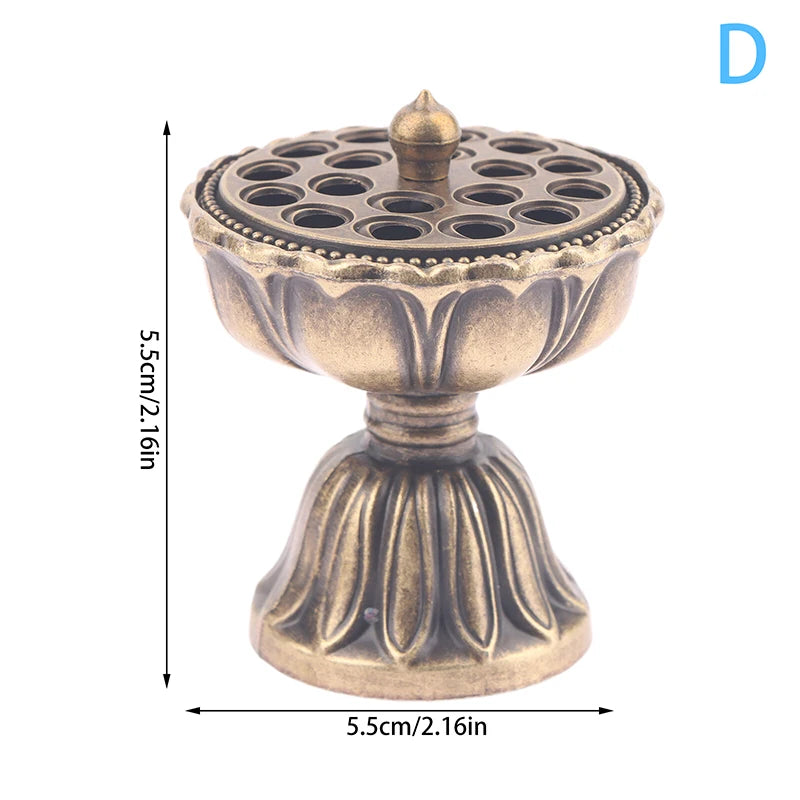 brûleur d'encens laiton bronze doré motif floral traditionnel méditation décoration maison