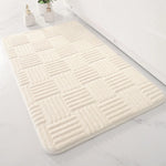 tapis bain moderne gris noir rayures horizontales doux moelleux