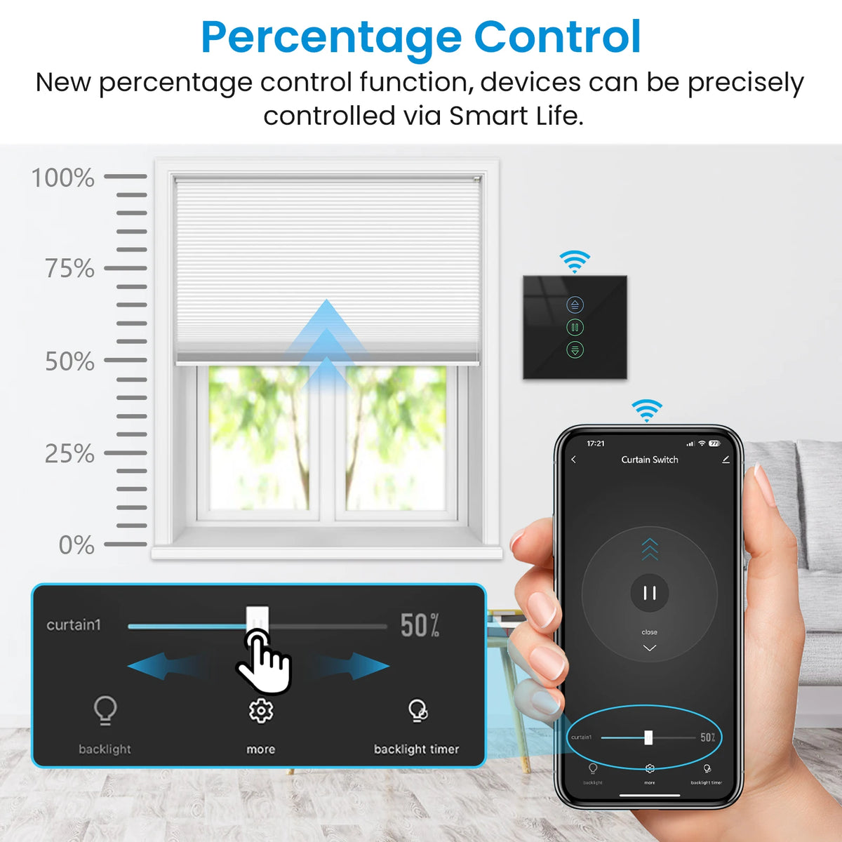 rideaux intelligents commande tactile noir google alexa voix contrôle app smartphone