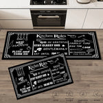 tapis cuisine antidérapant gris bleu noir moderne rustique ustensiles cuisine papillons