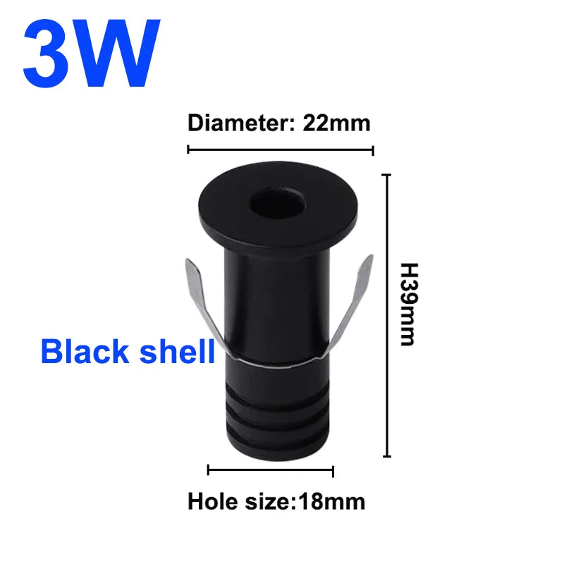 projecteurs led miniatures blanc noir doré modernes clips câbles rond lisses 1w 3w 2492000lm