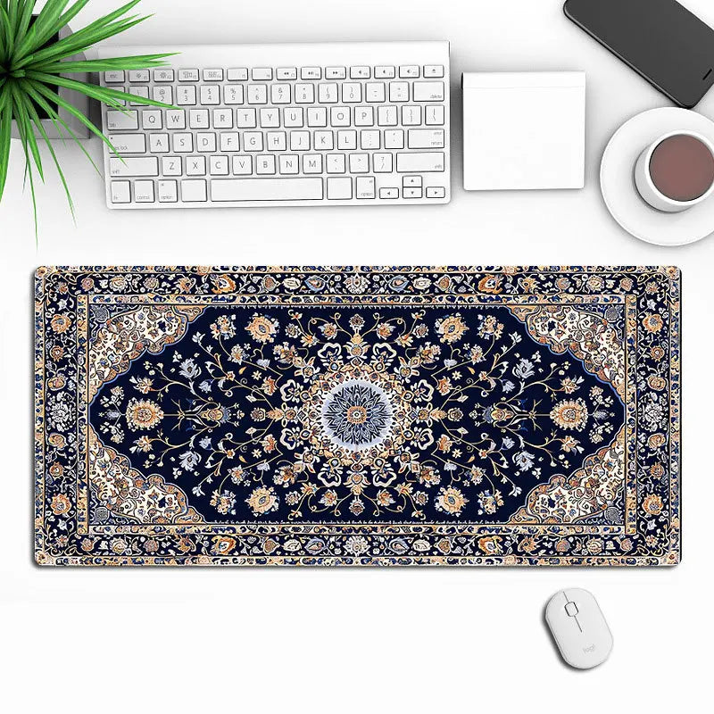 tapis souris bleu rouge noir ornements floraux adhésif gaming classique ethnique