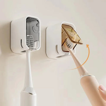 support mural brosses dents distributeur savon boîte rangement anti poussière salle bain adhésif fixations