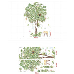 stickers muraux aquarelle plante pot cactus succulente oiseau papillon étagère bois nature bohème chambre