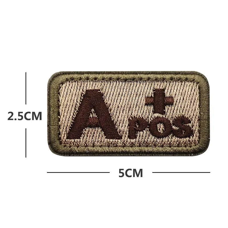 écussons sang type badges patchs militaires vert olive noir crochet boucle 2.5cm 5cm pos