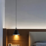 suspension lumineuse moderne conique mat noir gris rose câble cuir douille électrique
