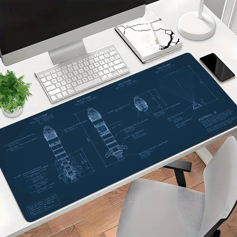 tapis souris bleu marine fusée spatiale tapis jeu tapis tapis décoratif tapis informatique tapis