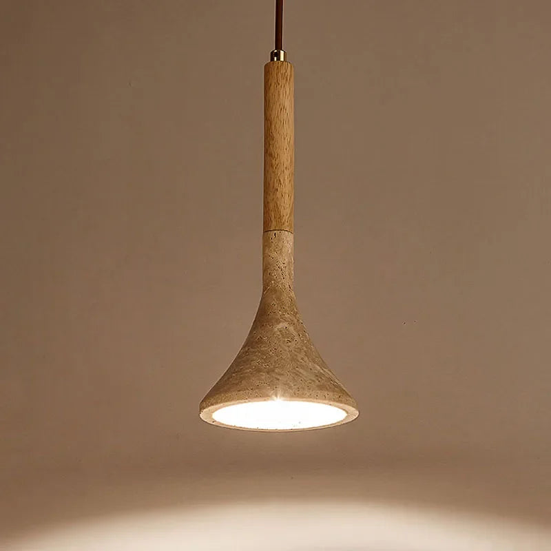 suspension lumineuse moderne pierre beige clair texture granulée opacité câble noir led 90 260v