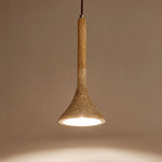 suspension lumineuse moderne pierre beige clair texture granulée opacité câble noir led 90 260v