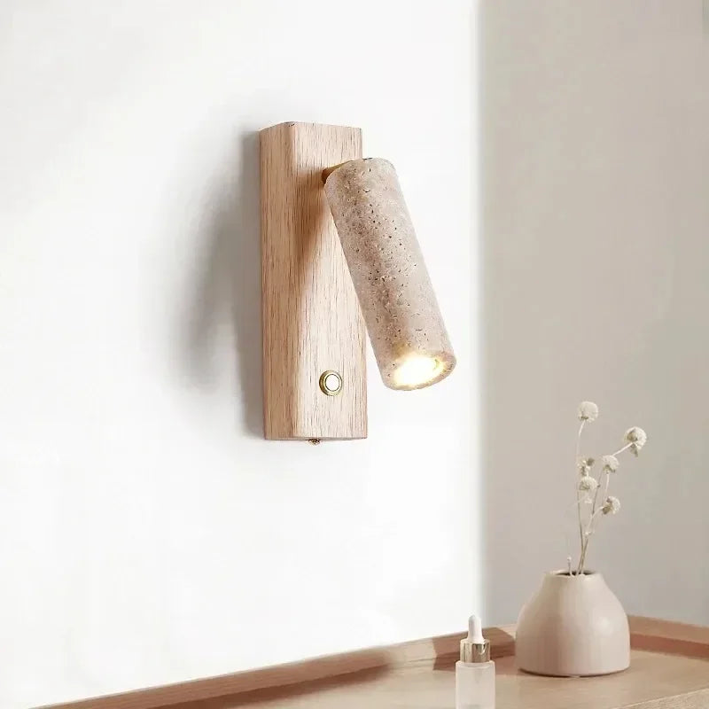 lampe murale orientable moderne abatjour texturé aspect bois chambre coucher entrée salon