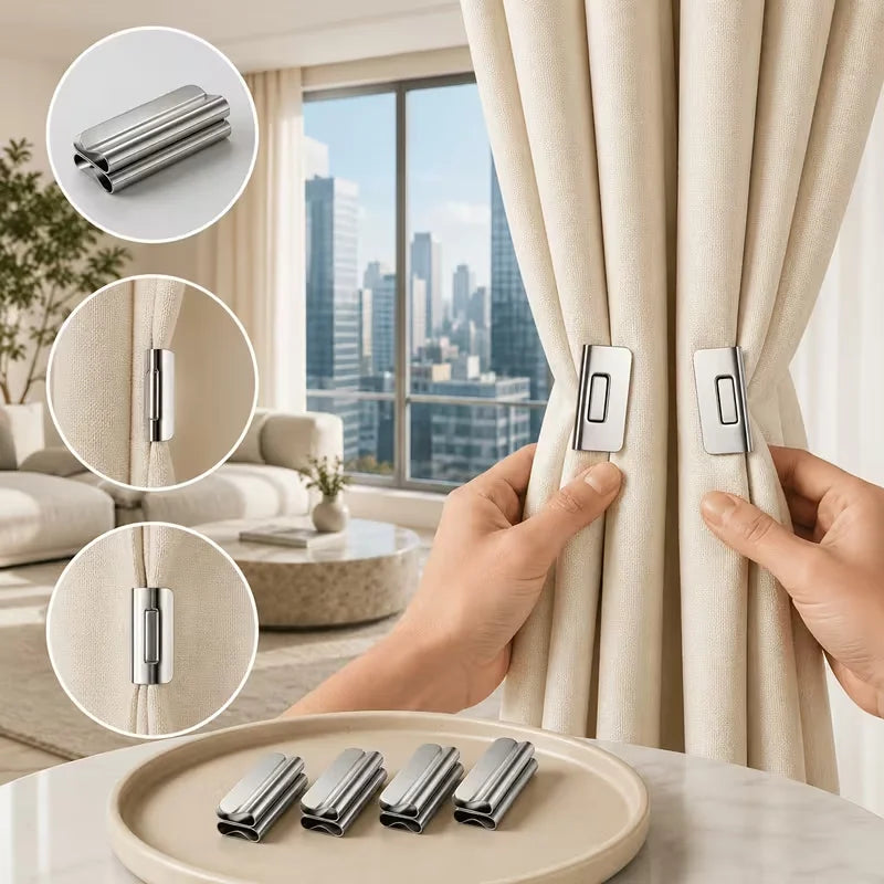 pinces rideau occultant clips argenté fixations réglables accessoires maison modernes durable qualité