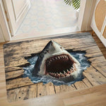 tapis antidérapant moderne cascade pierres bleu gris intérieur extérieur résistant saleté