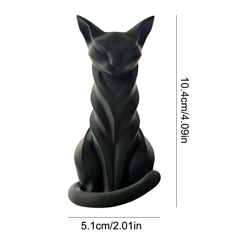 statue chat moderne rayures noires blanches intérieur extérieur décoration étagère stylisée opaquemodelemodernestylise