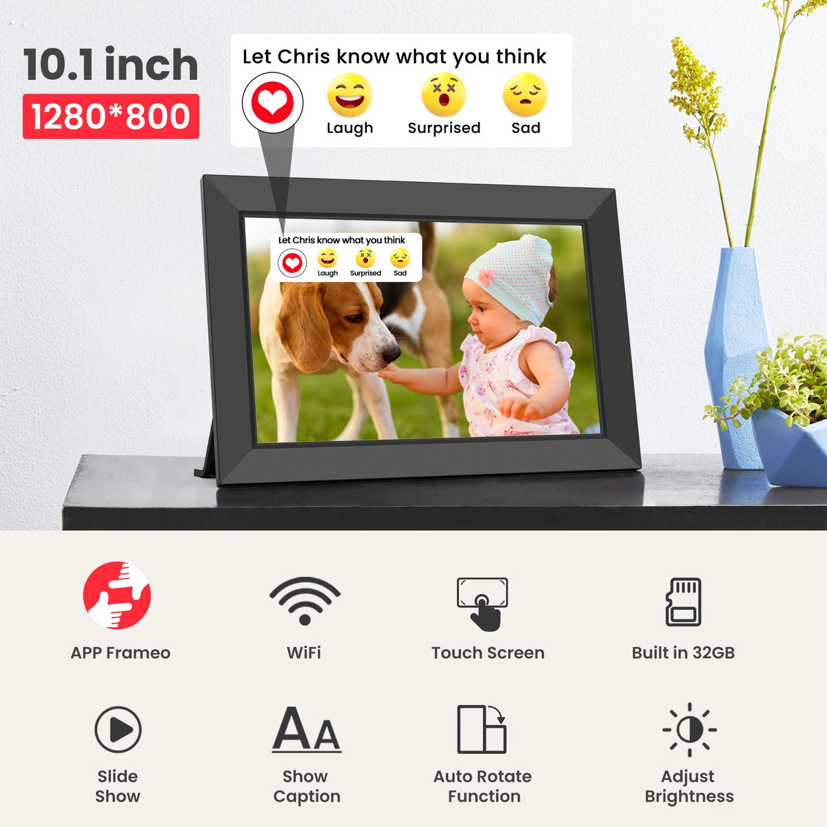 Écran tactile HD du cadre photo numérique