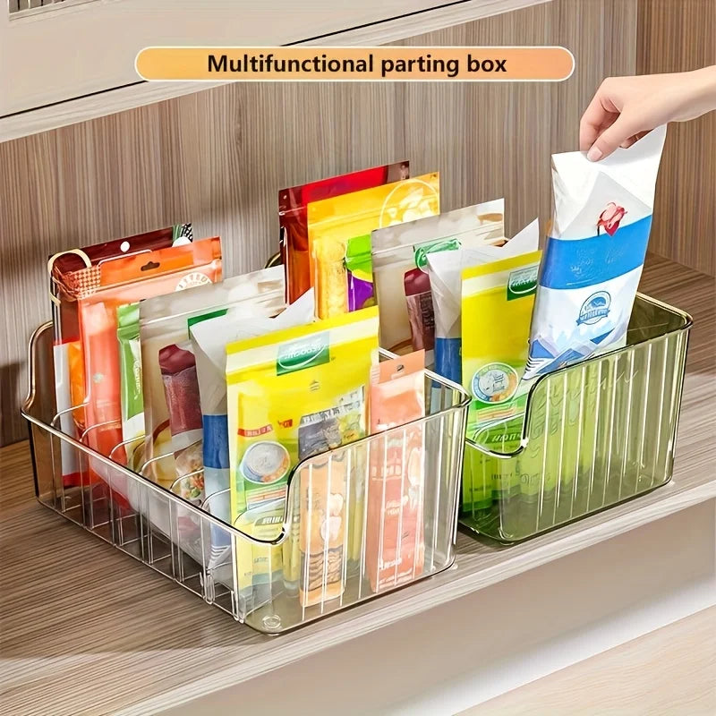 organisateur cuisine boîtes rangement transparent séparateurs réglables moderne herbes épices condiments collations petits objets