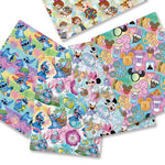 tissu coton imprimé personnages animés stitch minnie daisy carl enfants 140x50cm