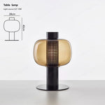 lampe table moderne ambre gris perforations circulaires transparente led 11w 15w chambre salon