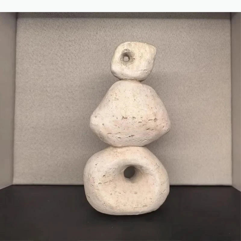 ornement paysager sculpture abstraite moderne pierre imitation beige gris blanc minimalisteintérieur décoration rockery