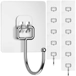 crochets murals adhésifs argentés transparents modernes maison salle bain cuisine utilisation multiple pack 10