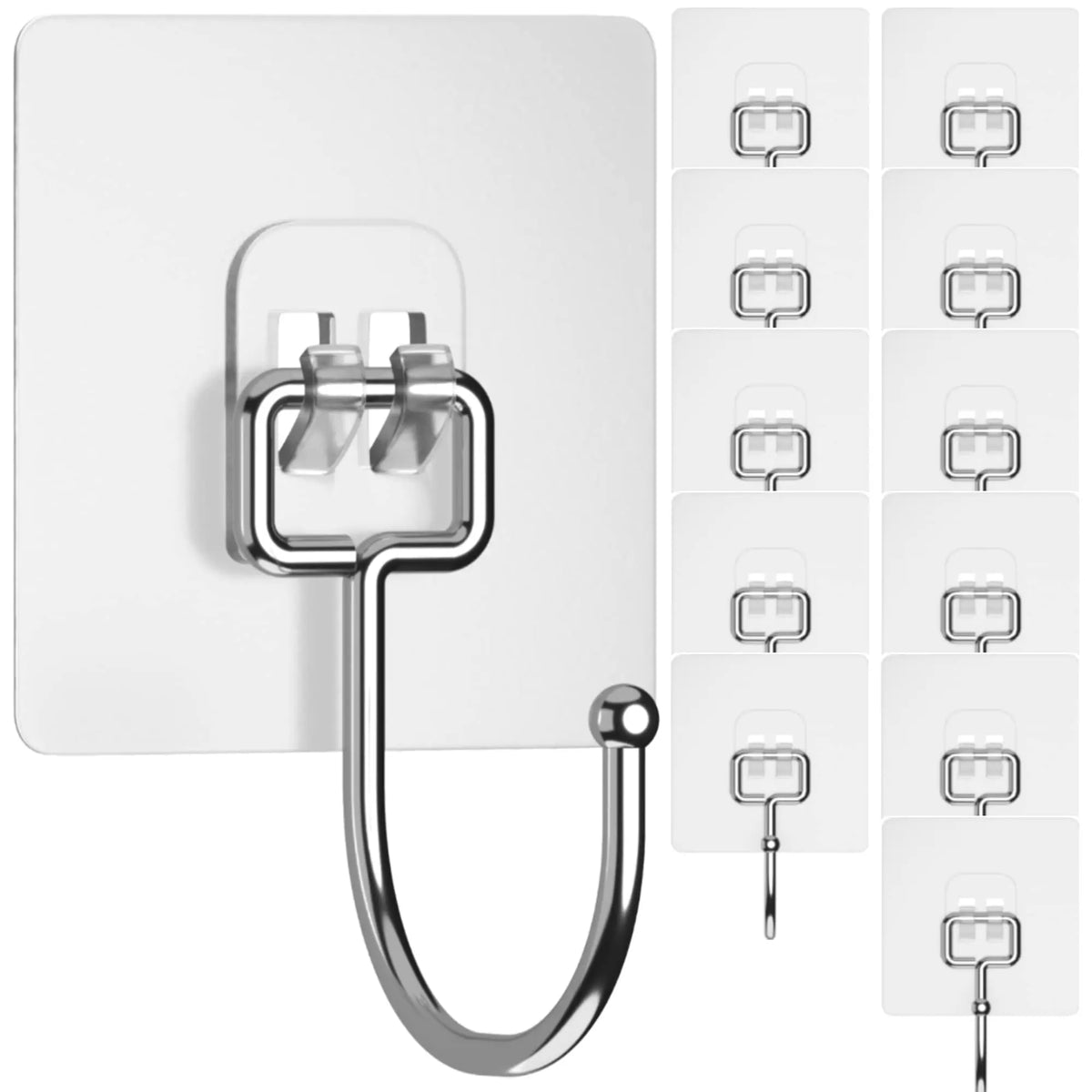 crochets murals adhésifs argentés transparents modernes maison salle bain cuisine utilisation multiple pack 10
