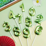 bougies vertes chiffres anniversaire moderne opalescent emballage happy birthday festive minimaliste