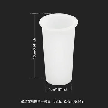 vases silicone rayés blanc bleu moderne ensemble quatre déco bricolage