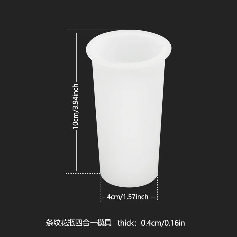 vases silicone rayés blanc bleu moderne ensemble quatre déco bricolage