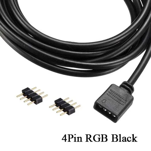 câble extension alimentation led rgbw broches broches dc 12v noir blanc