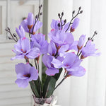 bouquet orchidées artificielles rouge blanc violet feuilles vertes moderne élégant intérieur mariage anniversaire