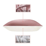 taie d'oreiller soie solide beige clair texture satinée anti acariens élégante maison 48x74CMversible