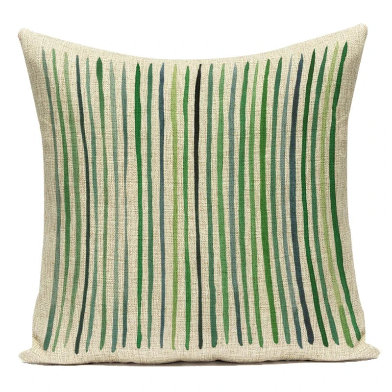 coussins carrés modernes motifs géométriques feuilles vertes tropicales couverture polyester coton
