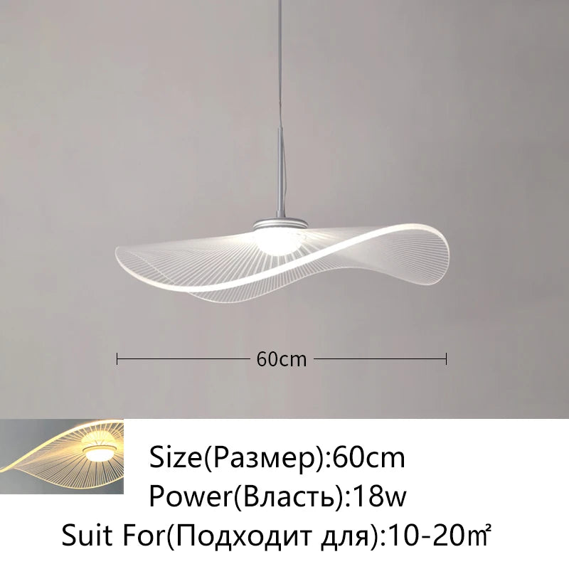 lampe suspendue contemporaine blanc ligne radiale minimaliste chambre salon étude