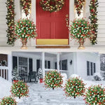 arbustes artificiels violettes blanches modernes décoration extérieure jardin véranda piquet fixationextérieurDecorationFleursArtificielles