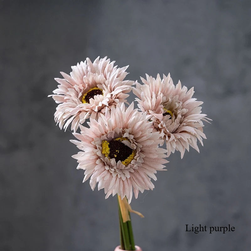 Bouquet artificiel gerbera blanc jaune rose moderne décoration intérieure mariage anniversaire minimaliste